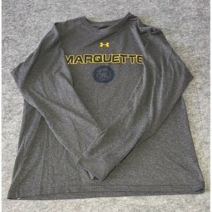 Under Armour Heat Gear Long Sleeve T Shirt Men's Size MD Loose Grey Marquette